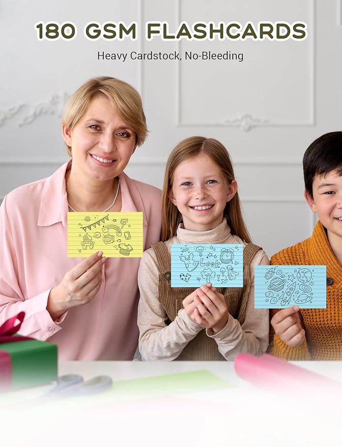 3x5 Index Cards, Colored Index Cards, 200 PCS Note Cards 3x5 Flash Cards, 180GSM Heavy Notecards 3 x 5 Lined, 3 by 5 Pink Index Card Ruled Bulk Pack of Note Cards Flashcards for Studying Taking Notes