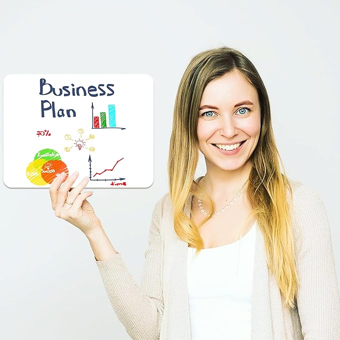 2 PC Small White Board Dry Erase Classroom Pack Boards 9" x12” Personal Whiteboards for Students Teachers School Supplies Lapboards,with Whiteboard Erasers Incl and Colors Pens