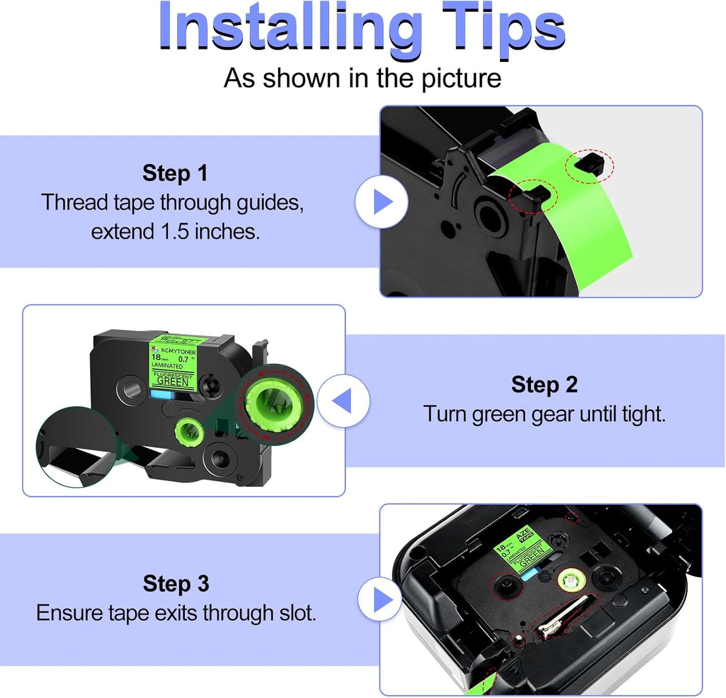 2 Pack Compatible for Ptouch TZe-D41 TZ-D41 TZe TZ Label Tape 18mm 0.7'' Laminated Black on Fluo Green Tape Label Maker Tape for PT-D600 PT-D610BT PT-D600VP PT-P710BT PT-P750W
