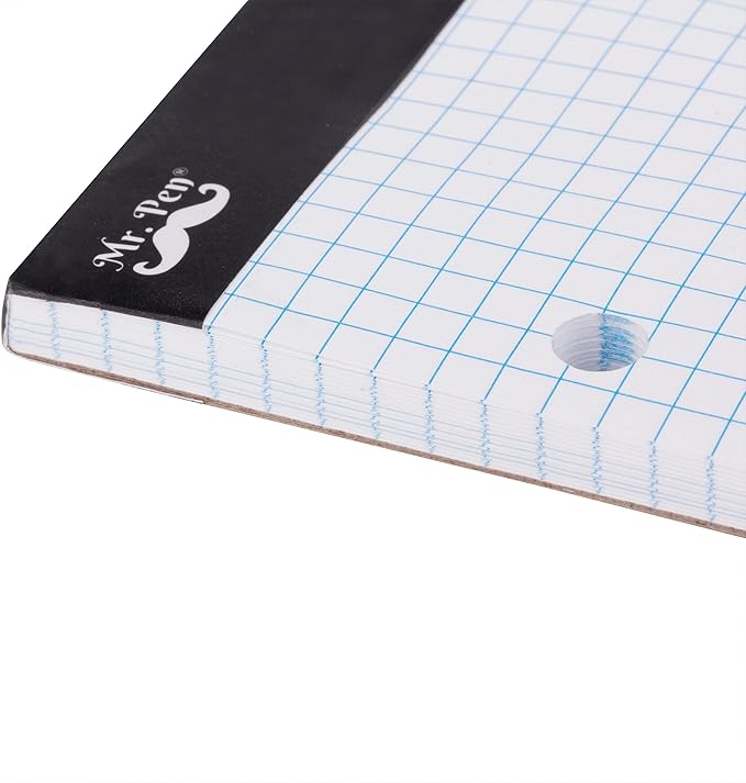 Mr. Pen- Graph Paper, 2 Pack of 55 Sheets, 8.5"x11", 5x5 (5 Squares Per Inch), 3-Hole Punched, Graphing Paper, Grid Paper Pad, Math Graph Paper Pad, Drafting Paper, Computation Pads, Math Paper