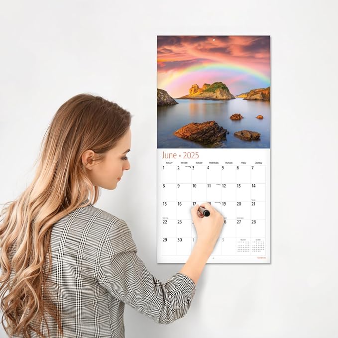 RED EMBER Rainbows 2025 Wall Calendar 12 Month | 12" x 24" Open | Thick & Sturdy Paper | Giftable | Calendar 2025