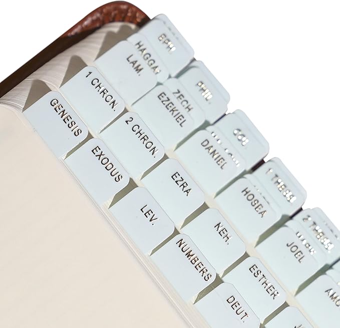 Idyllic Grace - Mini Bible Tabs, Embossed Gold Foil, Journaling, Small Bibles, Study Tool, 90 Tabs, Old and New Testament, Christian, Catholic, Apocrypha, Index Tabs, Matte Laminated - Mint to Be