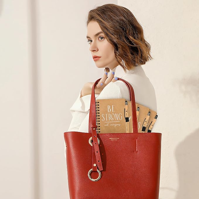 INSADA Christian Prayer Journal Spiral Notebooks Bulk with Pens - Small Notepads (4.13”x5.43”) - Easter Gifts for Women men,Church Members & Bible Study Groups (60 sets Brown)