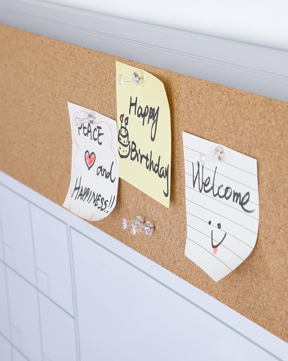 PAPERPAL 280 Rose Gold Push Pins for Cork Board, Clear Thumb Tacks for Wall Hangings, Pushpins for Office School & Personal Use, Standard Size Push Pin Tacks