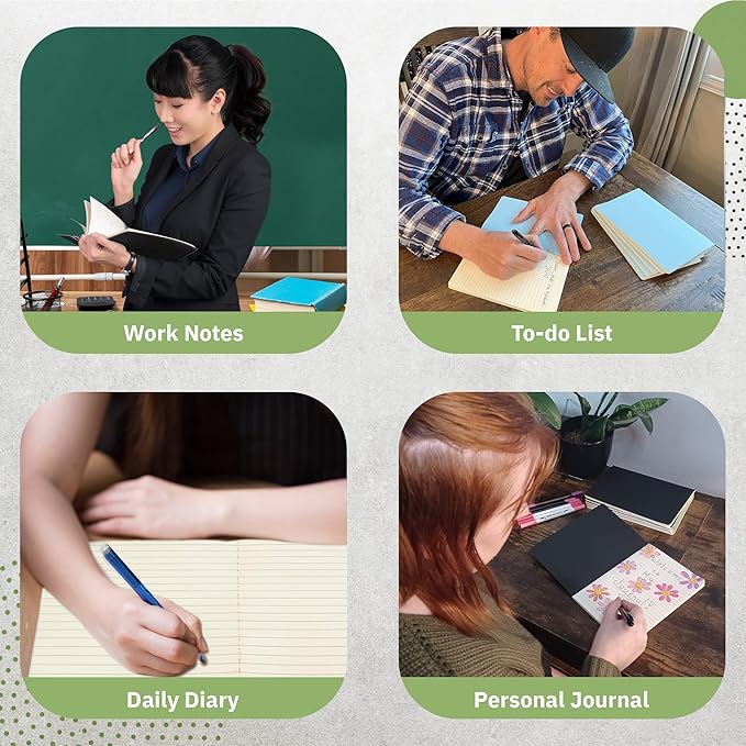 Simply Genius A5 Notebooks for Work, Travel, Business, School & More - College Ruled Notebook - Softcover Journals for Women & Men - Lined Note Books with 92 pages, 5.5" x 8.3" (Brown, 30 pack)