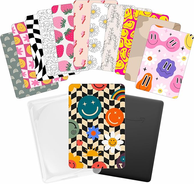 E-reader Cardstock Paper Inserts for Clear Case | 12 pk 4.88 x 6.73” inches Paper White 11th Generation 6.8" Screen Compatible Put Behind Case Colorful Floral Designs Change Out (1856 Design Mix 2)