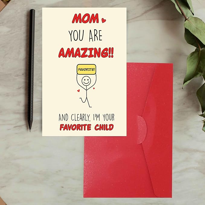 Cheerin Mother's Day Card - Funny and Sweet Mother's Day Card for Mom - Cute and Humorous from Son or Daughter - Gift for Mommy or Grandma