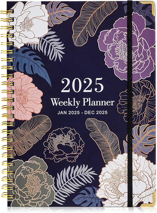 2025 Planner - 2025 Planner Weekly and Monthly, Jan.2025 - Dec.2025, Hardcover 2025 Planner Monthly with Tabs, 6.2" x 8.5", Strong Twin-Wire, Back Pocket