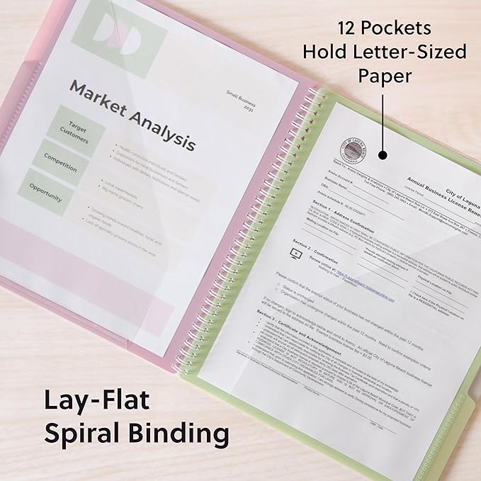 Smead Poly Project Organizer, 6 Tabs, 12 Pockets, Letter Size, Pastel (89208) (Pack of 1)