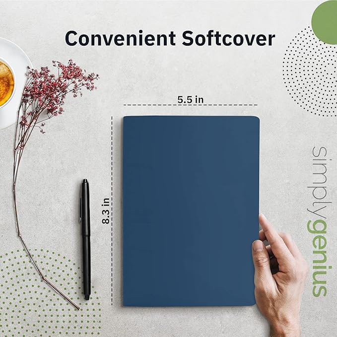 Simply Genius A5 Notebooks for Work, Travel, Business, School & More - College Ruled Notebook - Softcover Journals for Women & Men - Lined Note Books with 92 pages, 5.5" x 8.3" (Navy, 30 pack)