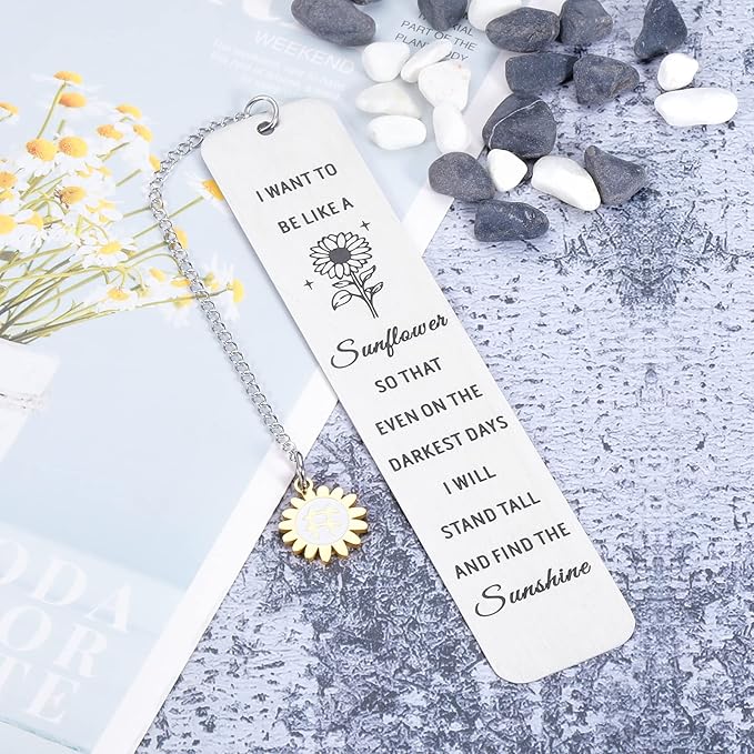 Graduation for Teens Girls Easter Basket Stuffers AMBREGRISSUN Sunflower Gifts for Women Inspirational Bookmark for Her Friends Friendship Coworker Christmas Stocking Stuffers for Daughter Birthday