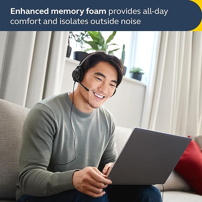 Jabra Evolve2 30 SE Wired Stereo Noise-Cancelling Headset - Features 2-Mic Call Technology and USB-A Cable - Works with All Leading Unified Communications Platforms Such as Zoom & Google Meet - Black