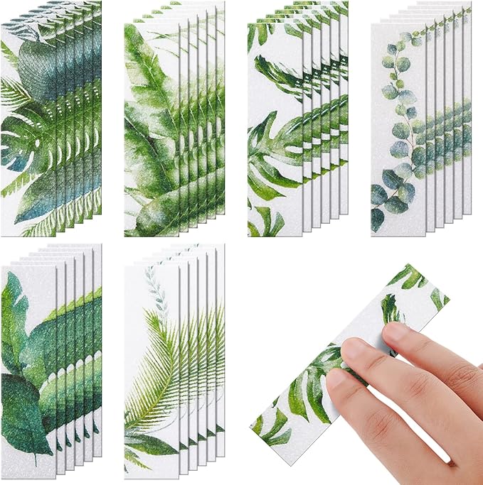 36 Pieces Anxiety Sensory Stickers Cute Fidget Textured Strips Toys Anti Stress Tactile Rough Sensory Calm Textured Strips Adhesives Anxiety Relief for Adults Teens Desk Classroom (Leaves Style)