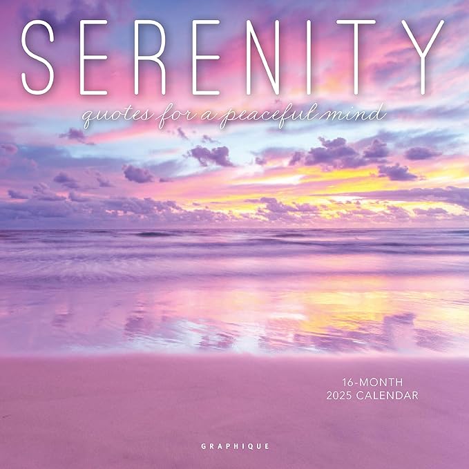 Graphique 2025 Serenity Wall Calendar | 12” x 12” | Thick Paper | Home & Office Organizer | Large Monthly Grid | 3 Languages & Marked Holidays | 4 Month Preview Page for 2026