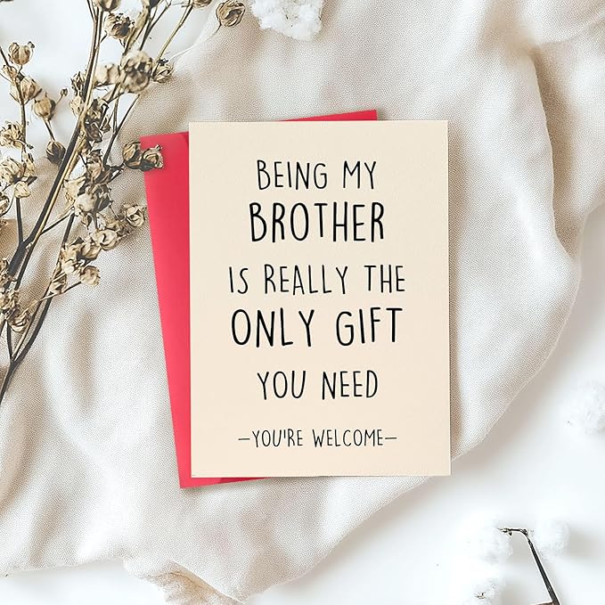 Happy Birthday Card for Brother, To My Brother, Funny Brother Birthday Card, Brother Birthday Gifts from Sister, Humor Bro Bday Gift Cards, Birthday Gifts for Brother