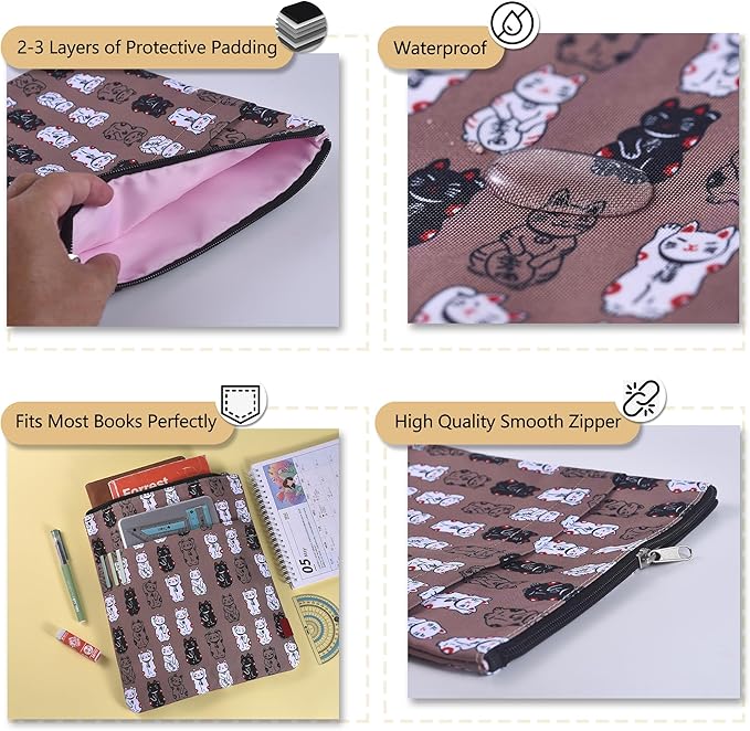 Book Sleeve for Book Lovers, Bookish Book Protector, Book Covers for Paperbacks, Washable Fabric, Book Sleeves with Zipper, Medium 11 Inch X 8.7 Inch