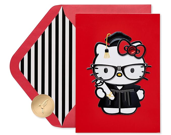 Papyrus Hello Kitty Graduation Card (Happy Happy Graduation)