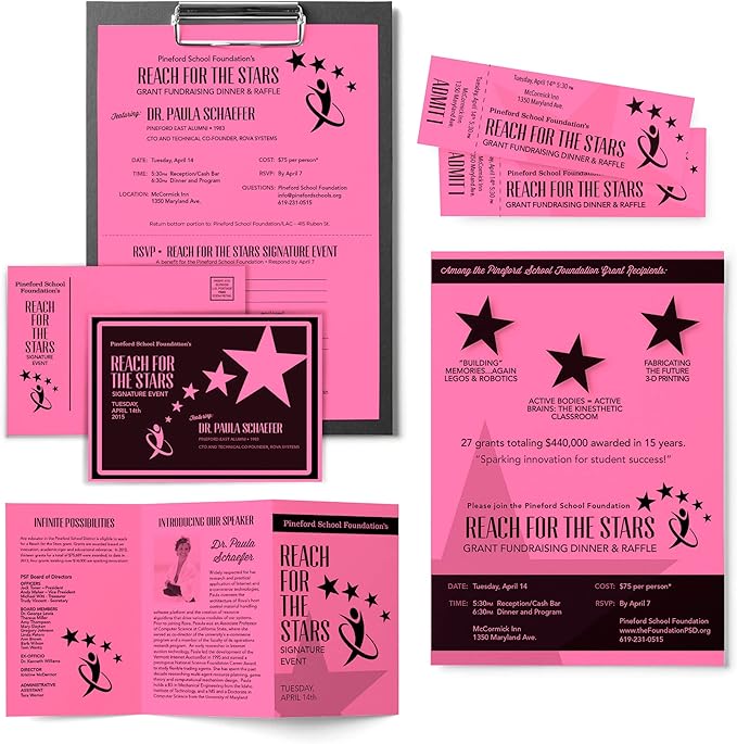 Astrobrights® Colored Card Stock, Bright Color Cover Paper, 8 1/2" x 11", FSC® Certified, 65 Lb, Pulsar Pink™, Pack Of 250 Sheets