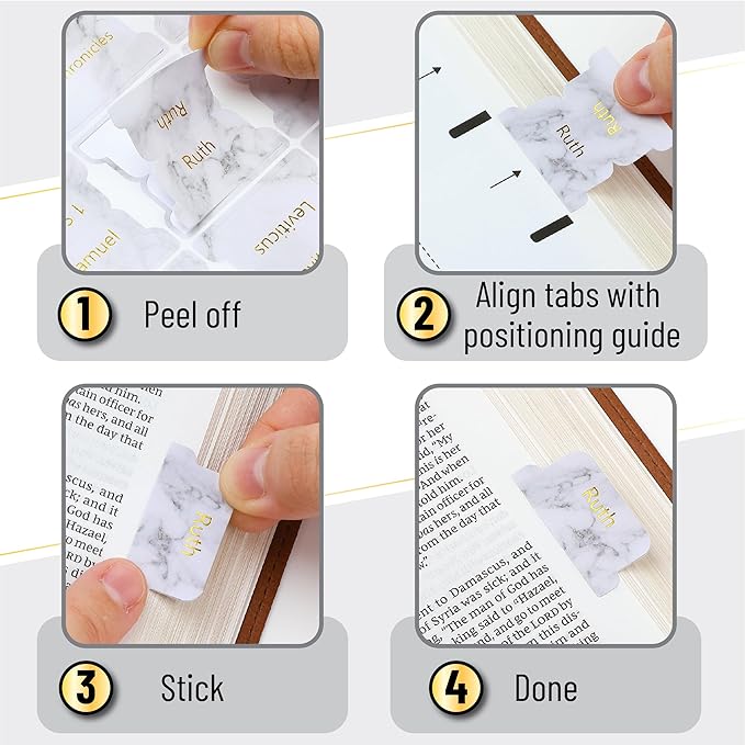 Mr. Pen- Bible Tabs, 75 Tabs, Marble Design, Gold Foil Lettering, Laminated Bible Tabs for Women and Men, Bible Tabs for Study Bible Index Tabs, Bible Book Tabs, Bible Labels Tabs