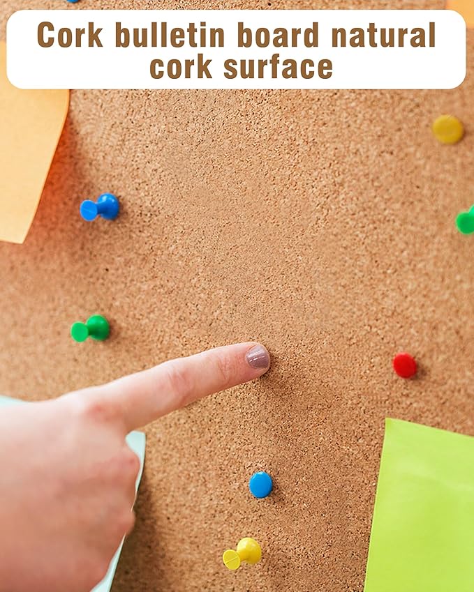 26"x20" Enclosed Bulletin Board, Lockable Weather-Resistant Aluminum Cork Noticeboard for School & Office, Silver Frame w/Cork