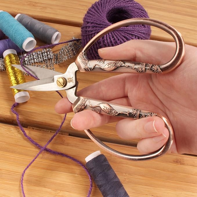 JubileeYarn Classic Chinese Small Embroidery Craft Scissors - Copper - 3 Scissors