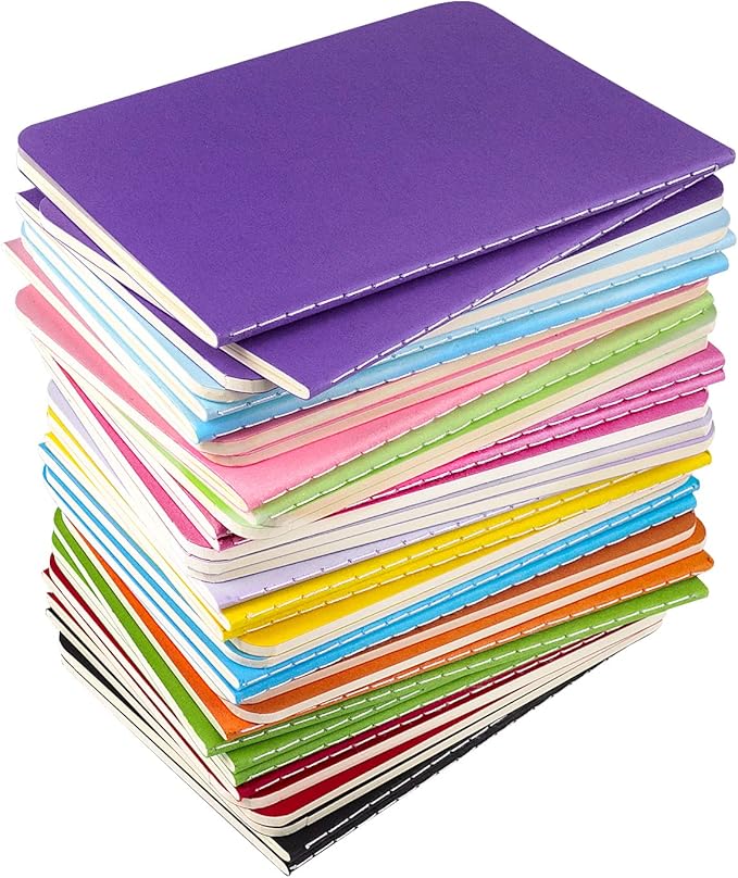 Gwybkq Small Blank Notepads Bulk 36 Pack Mini Pocket Notebooks Journal Set Colorful Cover Notebooks for Kids 3.5 x 5.5 Inches, 30 Sheets/60 Pages