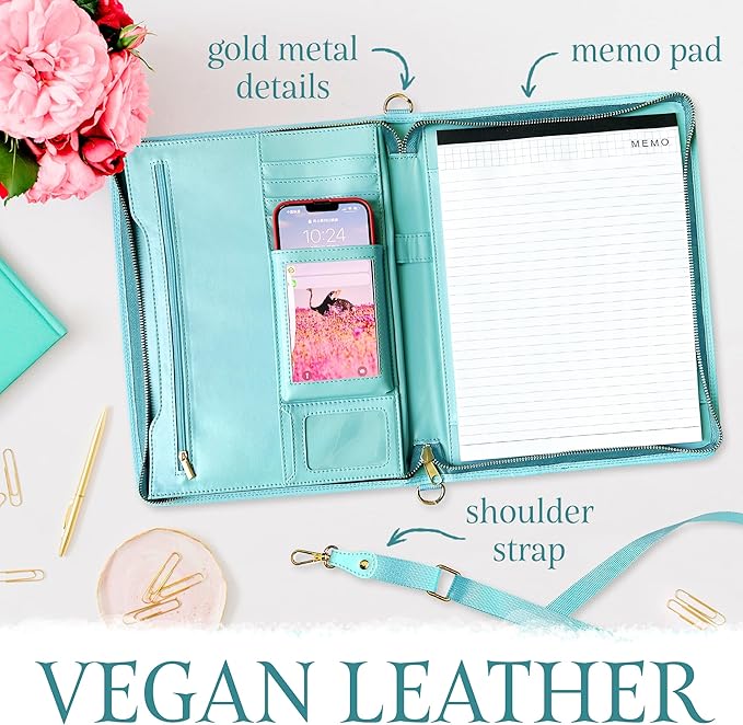 Portfolio Organizer Comes with a Small Notebook, Faux Leather Portfolio, Multicolored Padfolio, Padfolio for Women, Portfolio Notebook, Leather Folder, Business Folder, Portfolio Binder