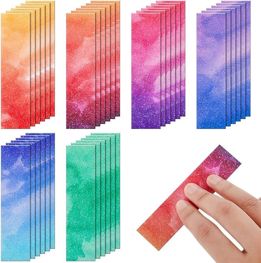 36 Pieces Anxiety Sensory Stickers Cute Fidget Textured Strips Toys Anti Stress Tactile Rough Sensory Calm Textured Strips Adhesives Anxiety Relief for Adults Teens Desk Classroom (Watercolor Style)
