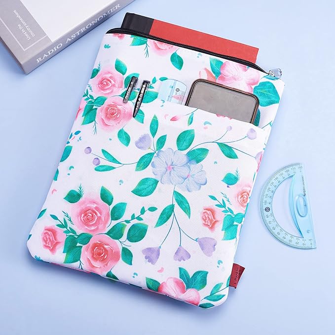 Book Sleeve for Book Lovers, Bookish Book Protector, Book Covers for Paperbacks, Washable Fabric, Book Sleeves with Zipper, Medium 11 Inch X 8.7 Inch