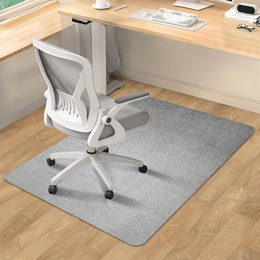 SHAREWIN Office Chair Mat for Hardwood/Tile Floor, 47"x36" Computer Gaming Chair Mat, Under Desk Low Pile Office Rug, Easy-Clean Floor Protector Mat, Light Grey