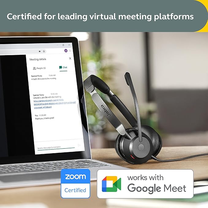 Jabra Evolve2 30 SE Wired Stereo Noise-Cancelling Headset - Features 2-Mic Call Technology and USB-C Cable - Works with All Leading Unified Communications Platforms Such as Zoom & Google Meet - Black