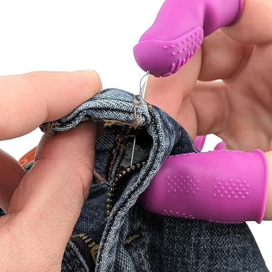 Finger Protectors | X-Thick Protection (3) - Medium Index | Standard Size Small (3) Medium (3) | Silicone Non-Stick Covers Hot Glue | Sewing | Wax Arts | Adhesives | Scrapbooking | Sticky Stuff