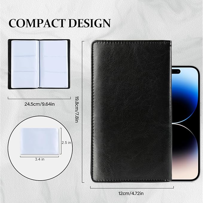 300 Card Capacity Leather Business Card Book Holder Organizer, Card Binder Professional PU Name Card Credit Cards Booklet (Multiple Colors Optional)