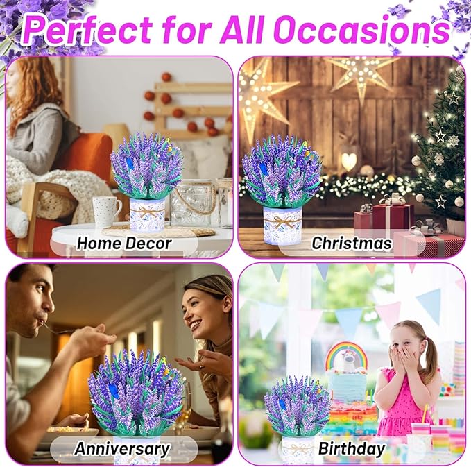 Pop Up Flowers Bouquet Cards Get Well Cards 3D Flower Birthday Cards with Note Card and Envelope for All Occasion Mother's Day Thinking of you Thanksgiving Christmas Gift