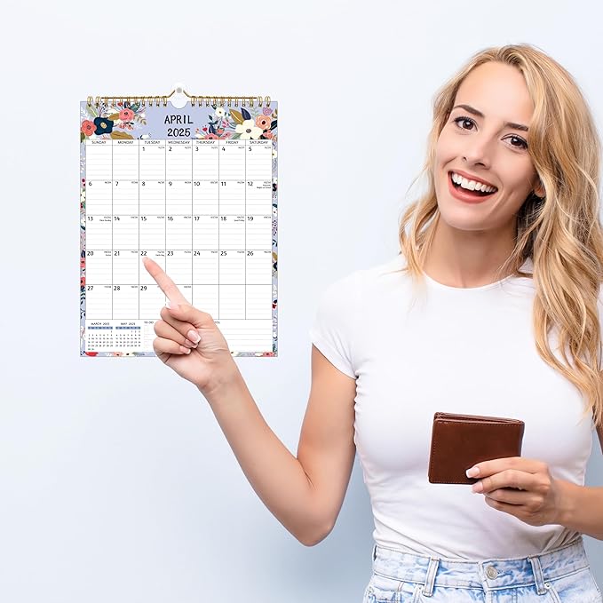 Wall Calendar 2025-2026 – 2 Year Calendar 2025-2026, 8.5 x 11 In, Jan 2025 - Dec 2026, 2025 Calendar 24 Months, Small Monthly Calendar 2025 Vertical, Ruled Blocks, Thick Paper, Holidays, To-do ＆ Notes