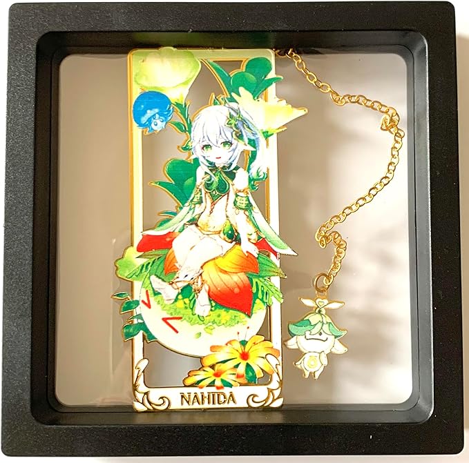 Metal Bookmarks - Genshin Impact Nahida Brass Bookmarks with 3D Display Box for Women Men Sisters Friends - Perfect Birthday Gifts for Book Lovers