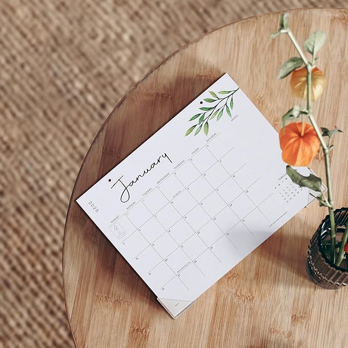 Cabbrix Floral Desk Calendar 15" x 12", Desk Calendar 2025-2026 Runs From Jan 2025 to Jun 2026, Perfect for Home Office Desktop Wall Calendar for Easy Organizing