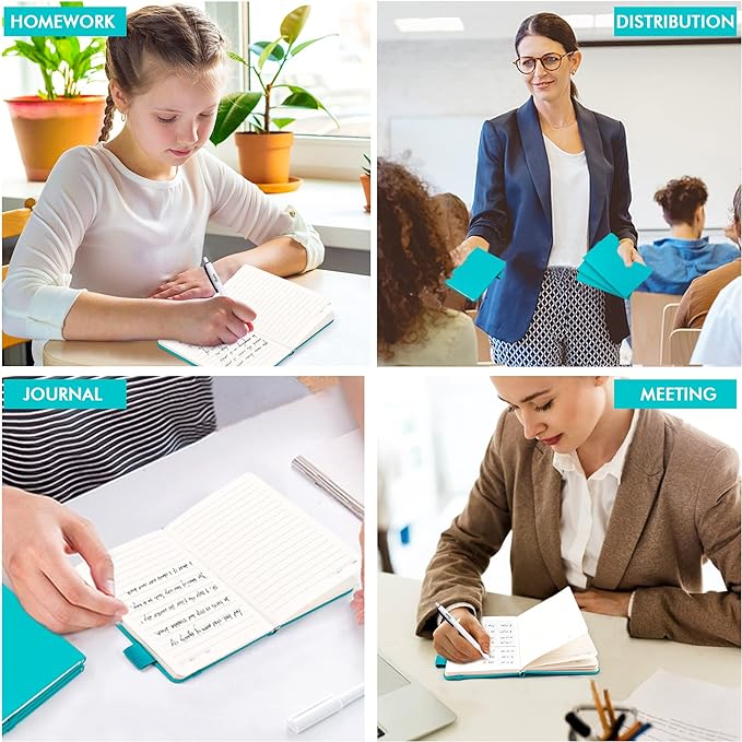 feela 15 Pack Pocket Small Notebooks Bulk, Mini Cute Notepads Hardcover College Ruled Lined Journals with Pen Holder for School Business Memos, with 15 Black Pens, 3.5”x 5.5”, A6, Emerald