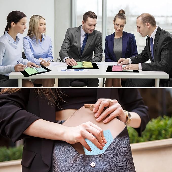 Ireer 200 Sheets Blank Lined Paper Refill for 3 x 5 Binders 6 Ring Memo Refill Paper Mini Ruled Filler Paper Books Planner Inserts Blank Lined Paper for Binder (Pink Blue Yellow Green)