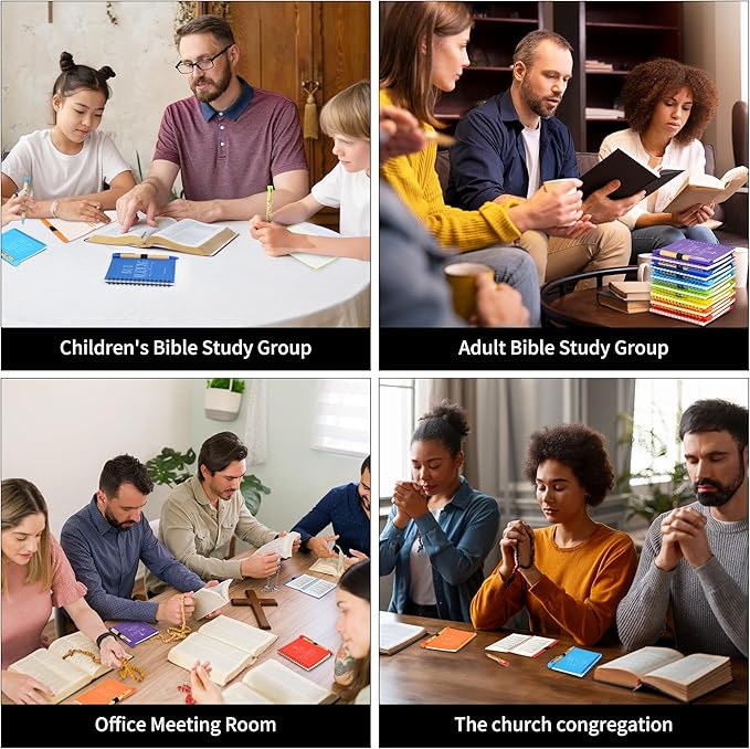 INSADA 28 Sets of Multicolored Christian Prayer Journals in Bulk small notepad 5.43” x 4.33” Spiral Notebooks with Matching Pens - Easter Gifts for Women kids,Church Members & Bible Study Groups