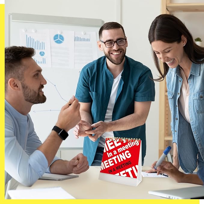 Gethelud 40 Pages Funny Desk Sign, Desktop Flip Book 34 Different Fun and Flip-Over Messages Plus 6 Pages Erasable Blank Cards for Office Gifts Desk Accessories