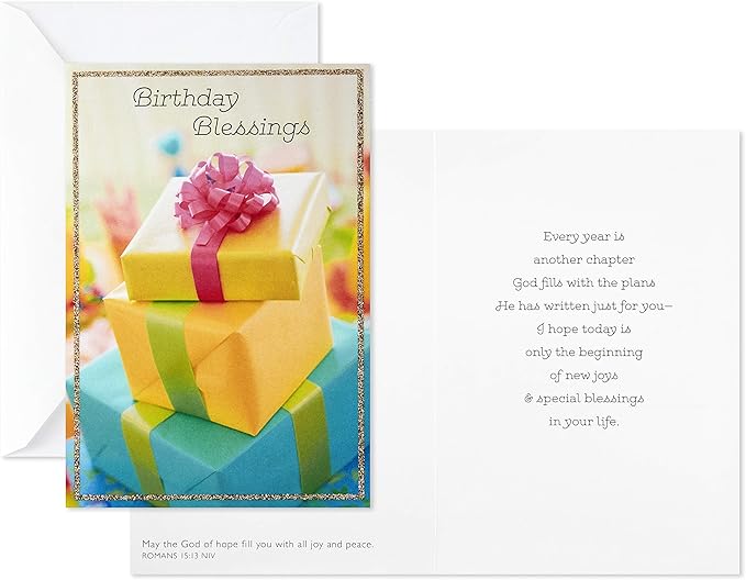Dayspring Assorted Religious Birthday Cards (Christian Blessings, 12 Cards and Envelopes)