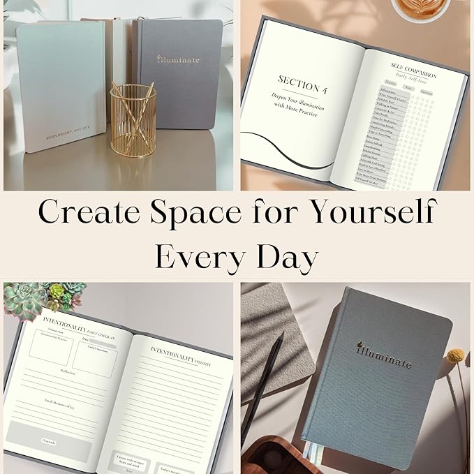 Mental Health Journal for Women & Men: 90-Day Guided Mindfulness Self-Care Grey Planner, Mindfulness, Wellness, and Anxiety Relief, Mental Health Gift