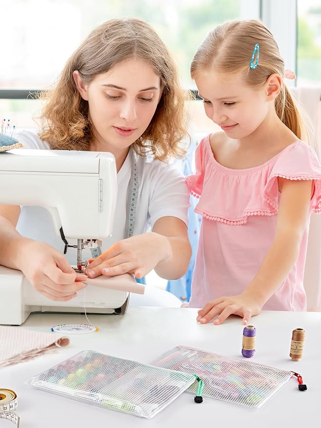 JARLINK 30 Pack 10 Colors Zipper Mesh Document Pouch, 6x9 Inch/A5, Plastic Water-Resistant File Bags, for School Office Supplies, Cosmetics Travel Storage, Assorted Color