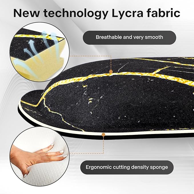 Yolanda Keyboard Wrist Rest Pad, Upgrade High-Density Thicken Memory Foam, Anti-Slip Rubber Base, Support for Easy Typing & Pain Relief,for Office,Gaming, Computer, Laptop, Mac, Marbling