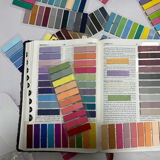 ELII 3600pcs Books Tabs for Annotating Page Markers Morandi Sticky Index Tabs,Transparent Sticky Notes Tabs Label Stickers Index Tabs for Reading Notes, Classify File