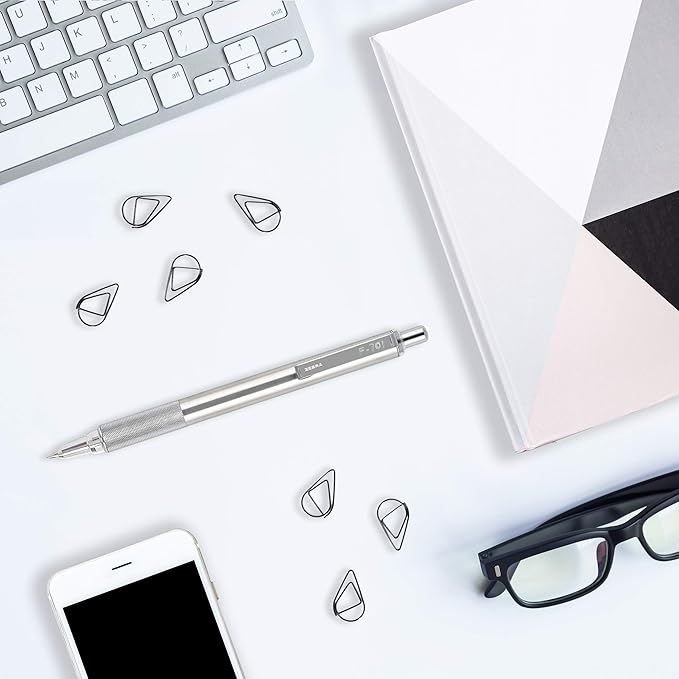 Zebra Pen F-701 Retractable Ballpoint Pen, Stainless Steel Barrel, Fine Point, 0.8mm, Black Ink, 4-Pack with Refills