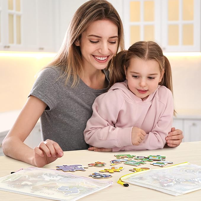 JARLINK 36 Pack 10 Colors Zipper Mesh Document Pouch, A4 Letter Size Mesh Bags for Board Games & Puzzles, Waterproof Document Zipper Pouches for Office School Supplies, Toys, Cosmetics Travel Storage