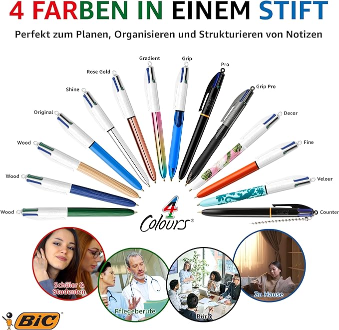 BIC 4 COLOURS PRO ASSORTED 902129 PK12