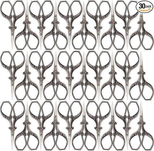 JubileeYarn Chinese Wing & Cloud Embroidery Scissors - Silver - 30 Scissors